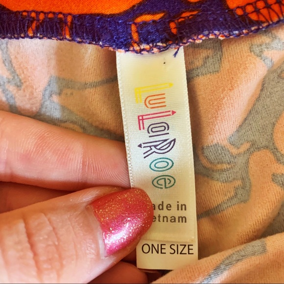 Women’s LuLaRoe Blue and Orange Duck Leggings OS - Picture 6 of 6